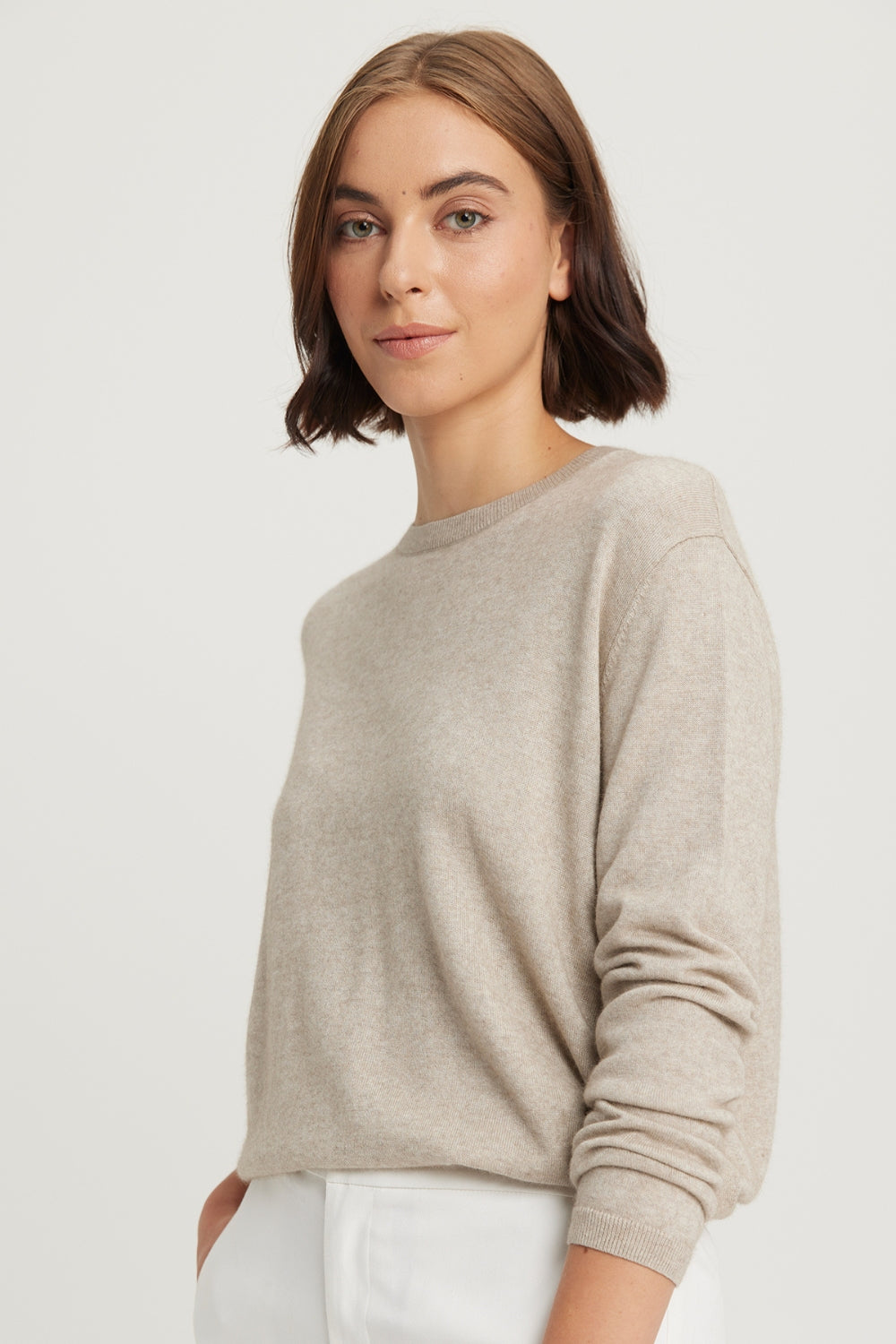 Esther Crew Neck Sweater Pumice The Wool Shed Australia