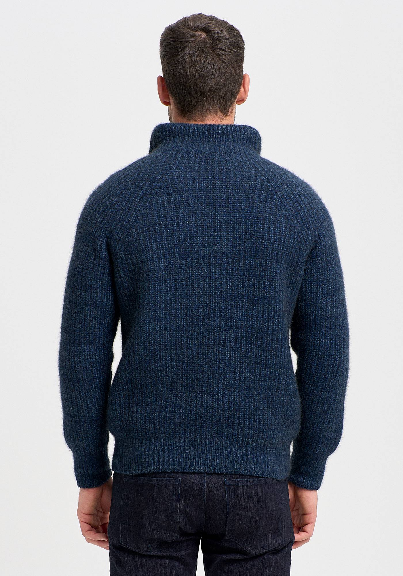 Unisex Kenzie Zip Sweater - Zephyr/Deep Sea Mix