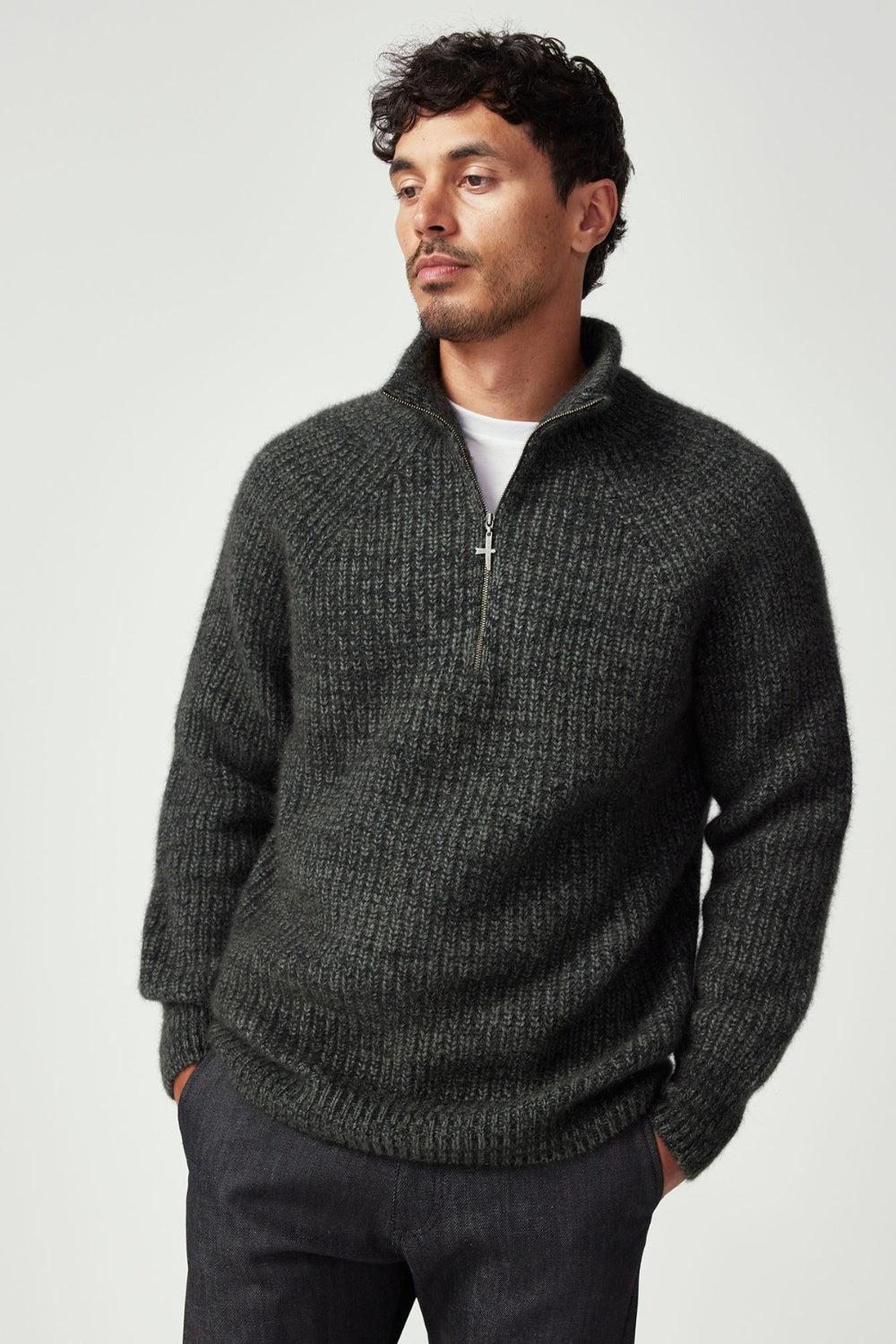 Unisex Kenzie Zip Sweater - Wilderness/Bayleaf