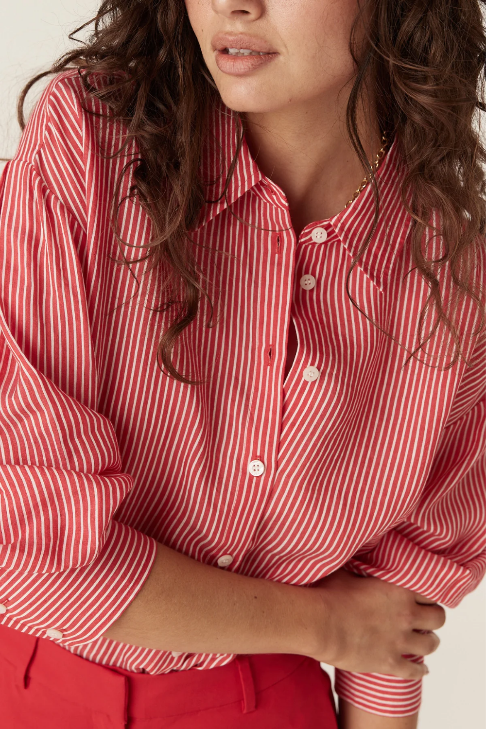 Castela Stripe Shirt - Red