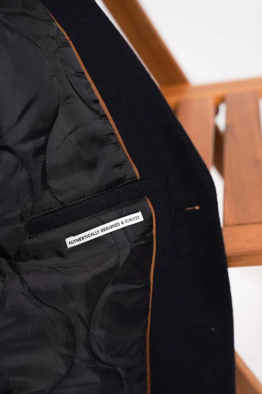 Padded Wool Coat - Midnight