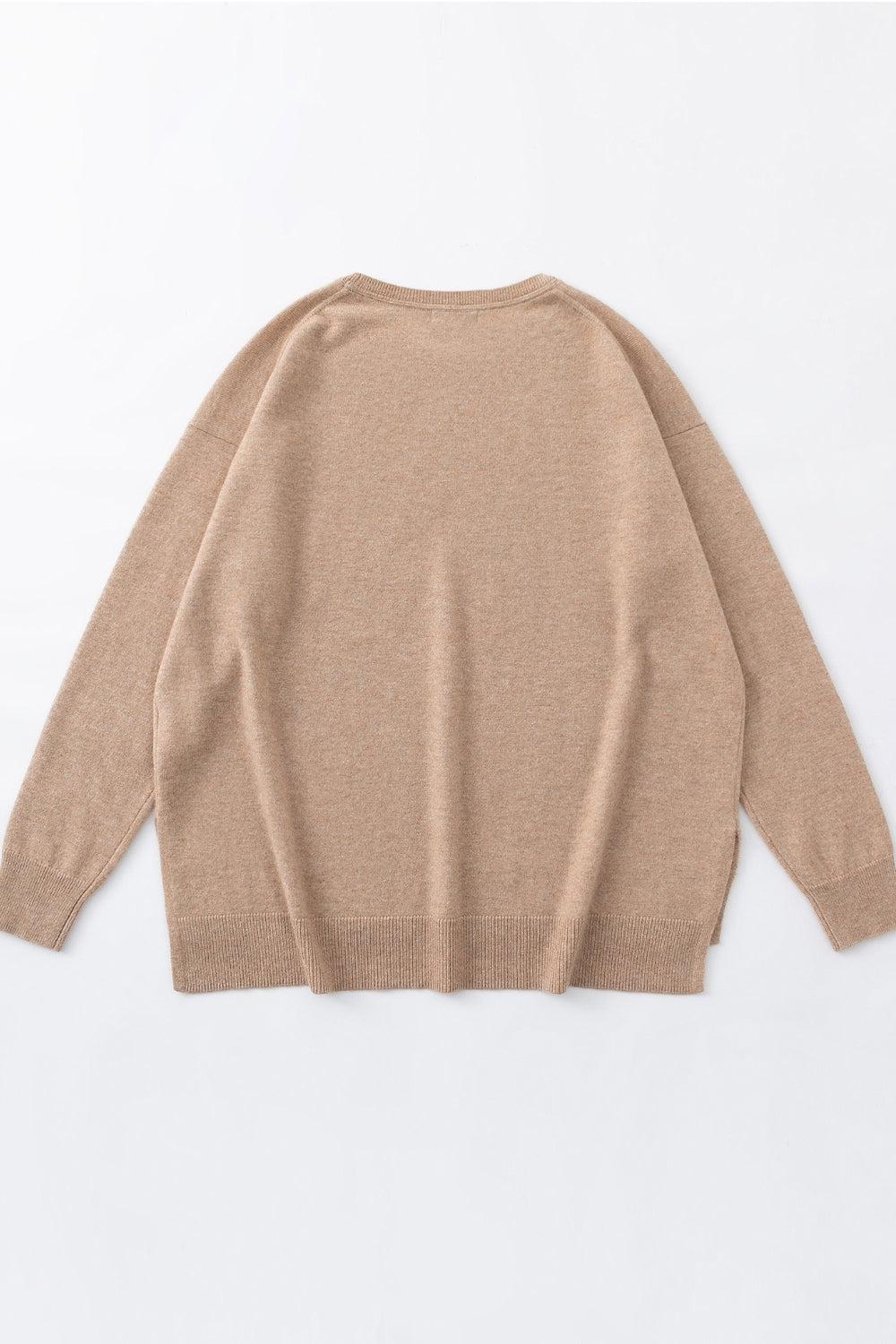 Cashmere Hi-Lo Slouch Crew - Toffee