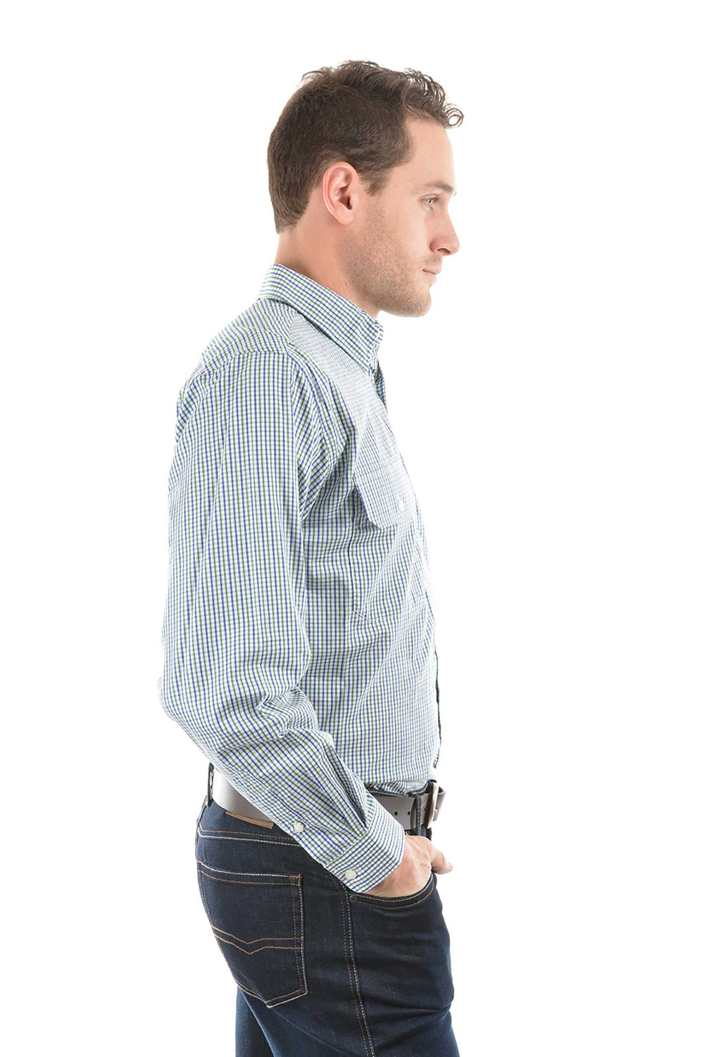 Wentworth Check 2-Pocket Long Sleeve - Royal Blue/ Green