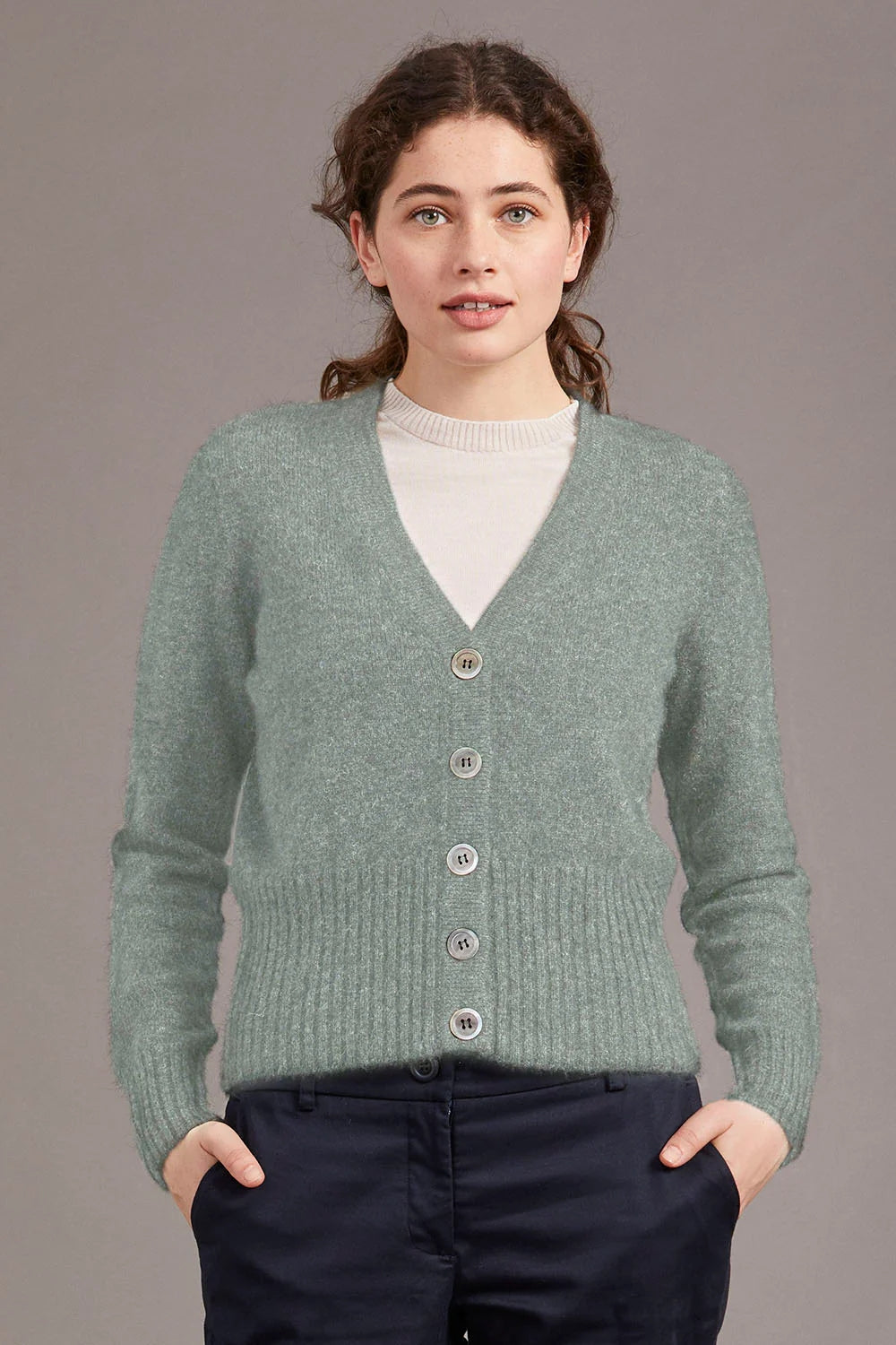 Rib Cardi - Mint