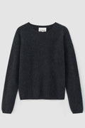 Brushed Long Sleeve Crew - Dark Marl Grey