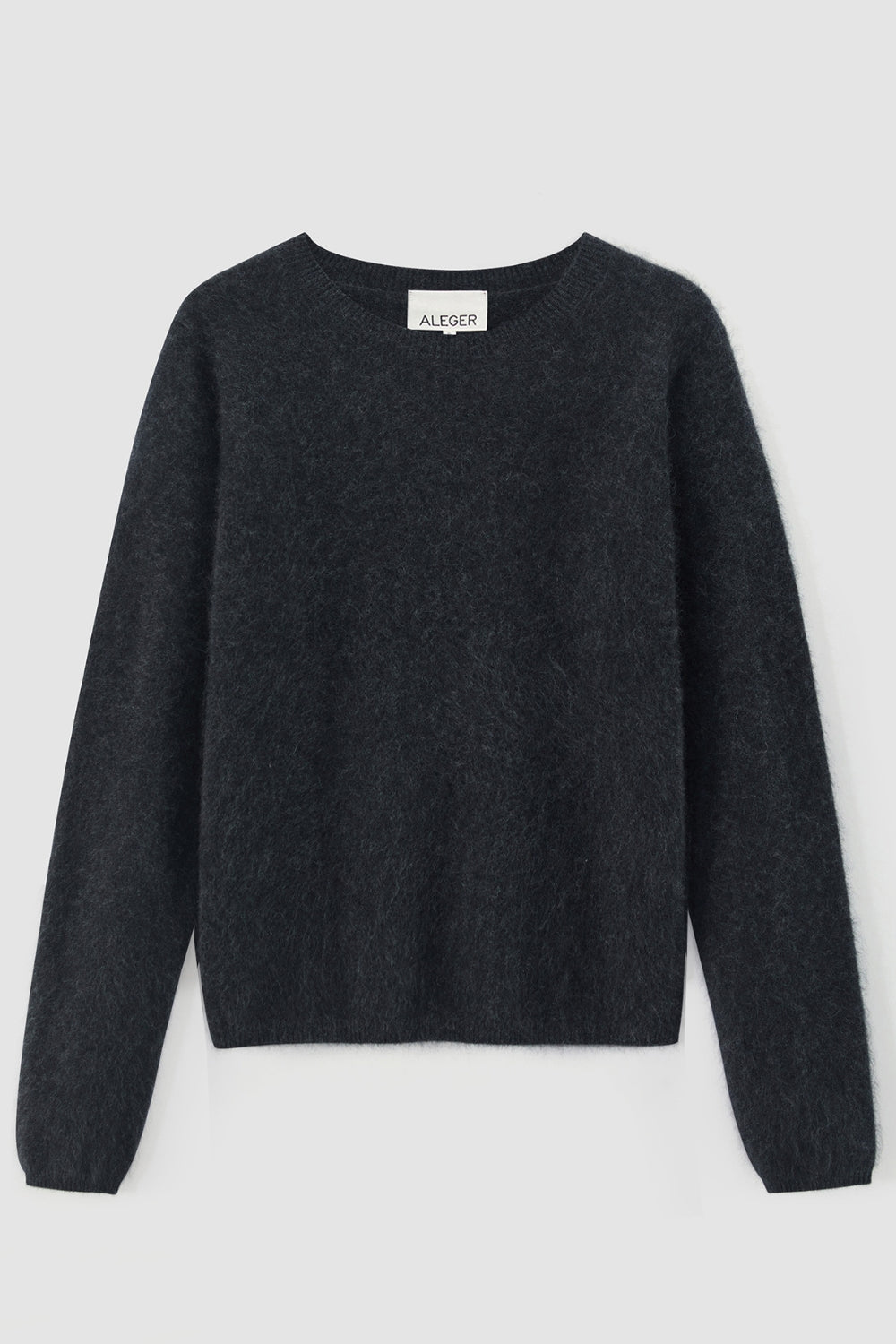 Brushed Long Sleeve Crew - Dark Marl Grey
