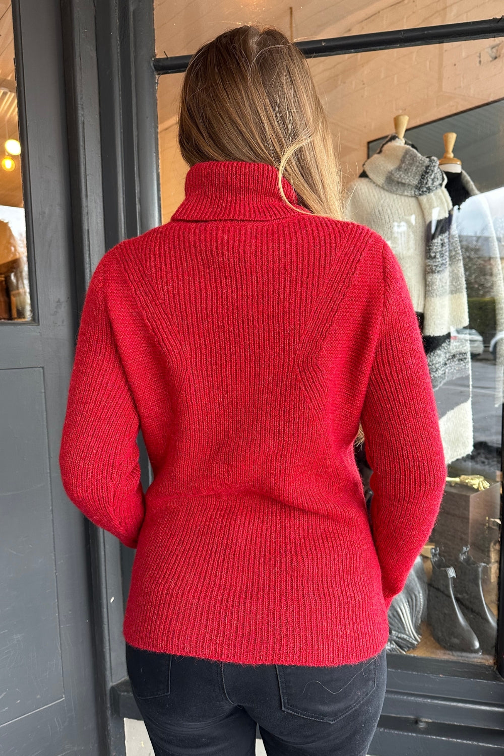 Alessandra Sweater - 100% Baby Alpaca - Red Melange