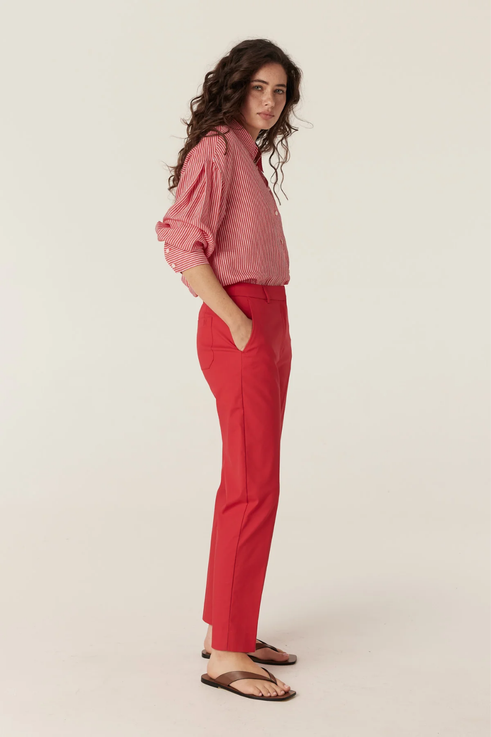 Castela Stripe Shirt - Red