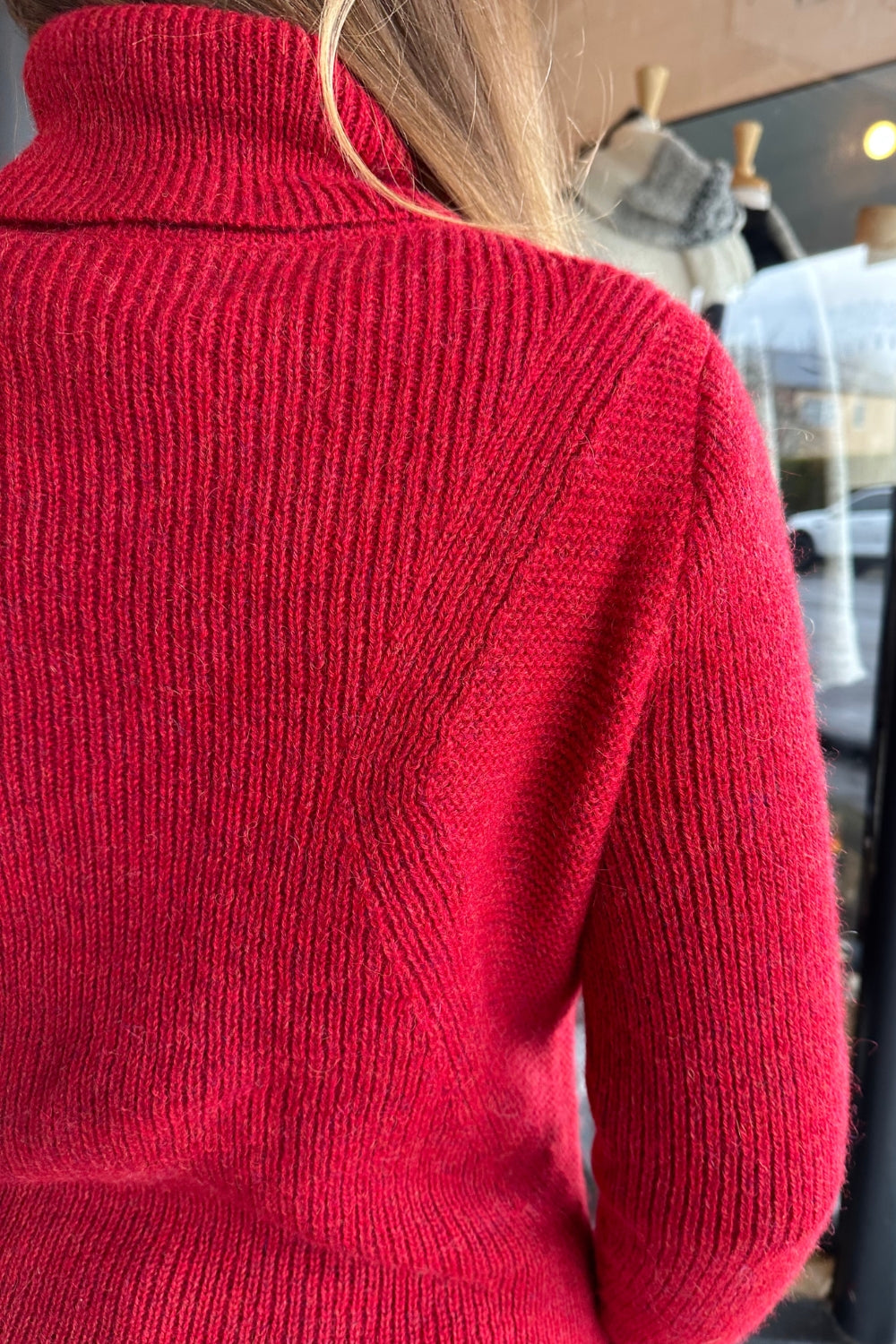 Alessandra Sweater - 100% Baby Alpaca - Red Melange