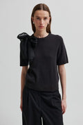 Leara Bow Knit - Charcoal