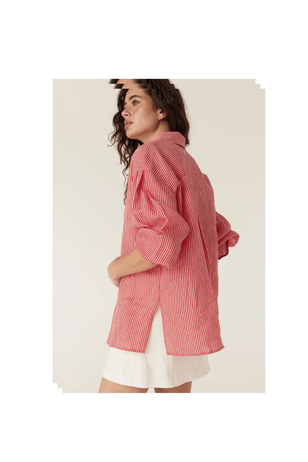 Castela Stripe Shirt - Red