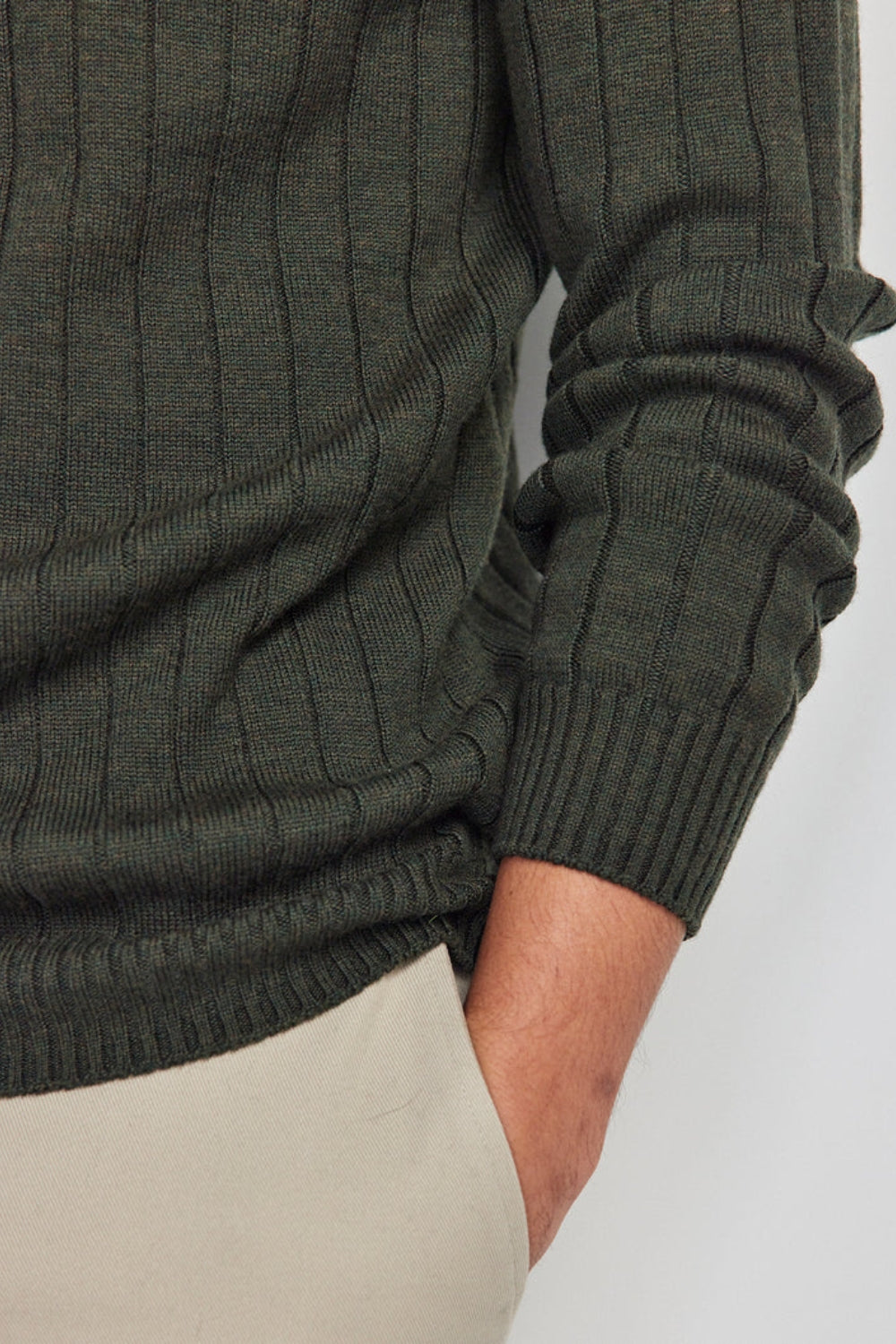 Finn Merino Zip Sweater - Forest