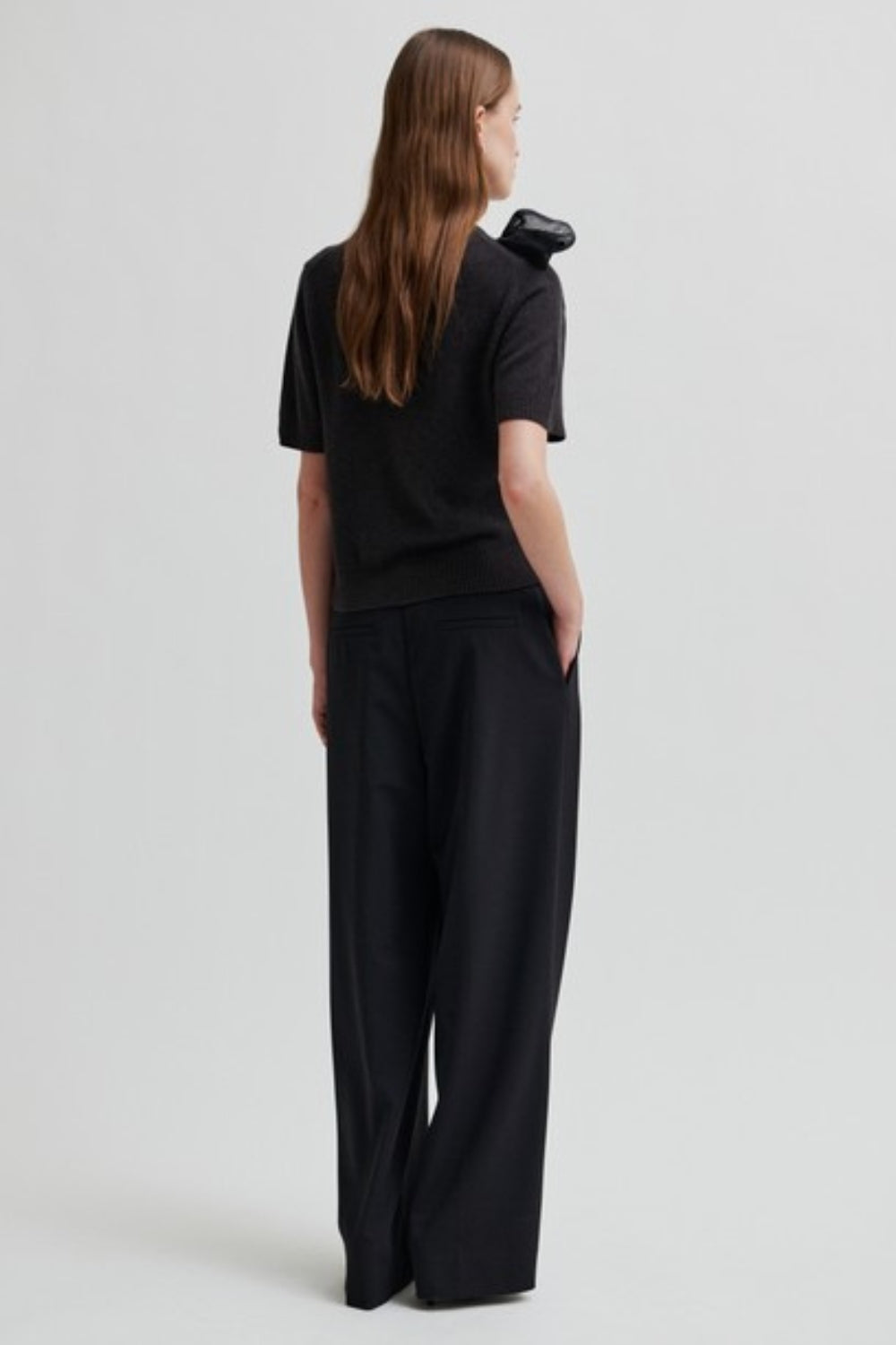 Leara Bow Knit - Charcoal