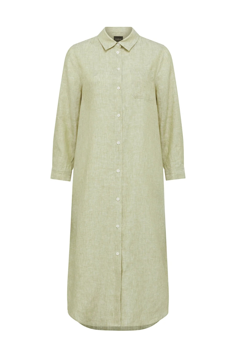 Pure Linen Shirt Dress - Pistachio