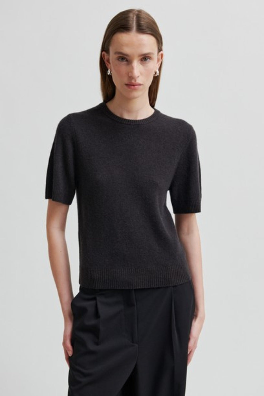 Leara Bow Knit - Charcoal