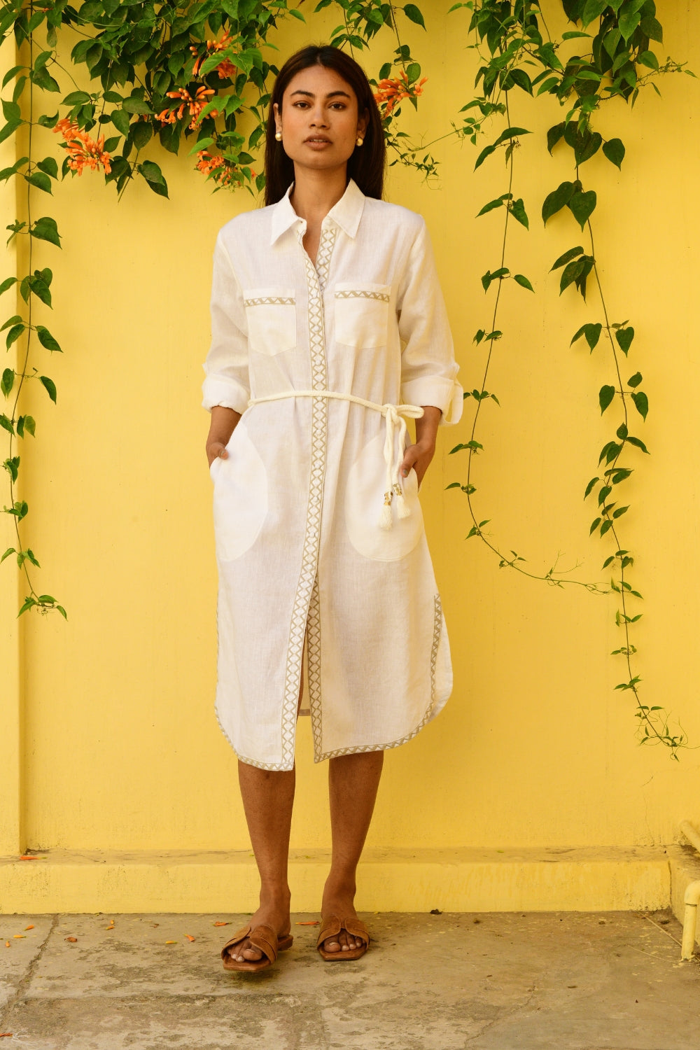 Maya Shirt Dress - White
