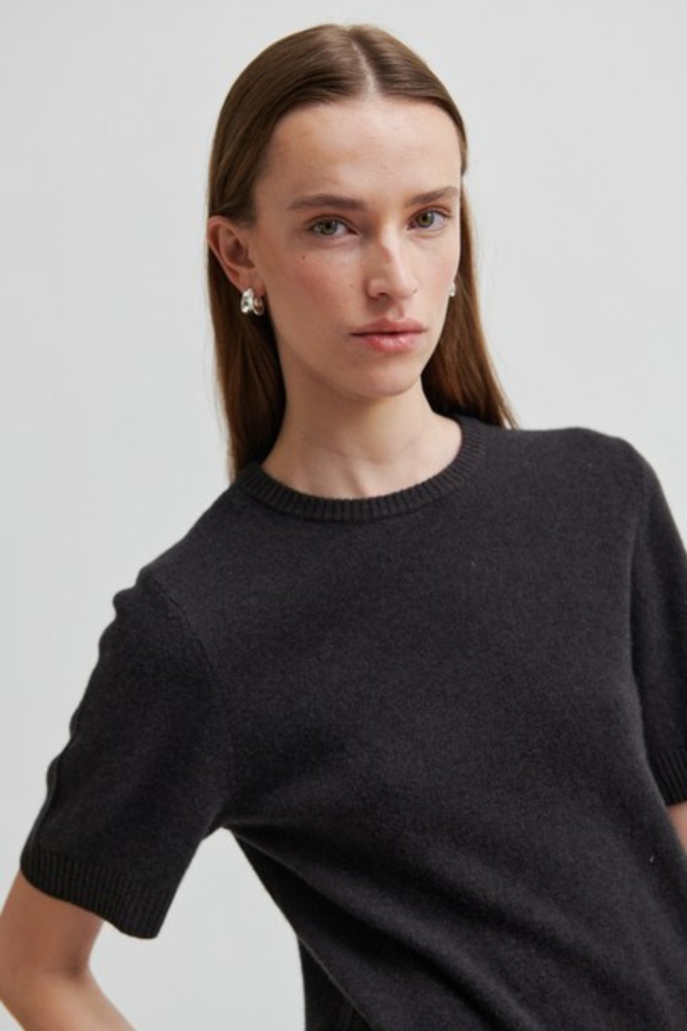 Leara Bow Knit - Charcoal