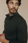 Finn Merino Zip Sweater - Forest