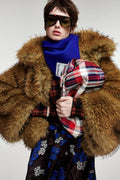 Kastanje Oversized Faux Fur Jacket - Desert Muse