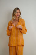Sussana Top - Mustard & Velvet Stripe