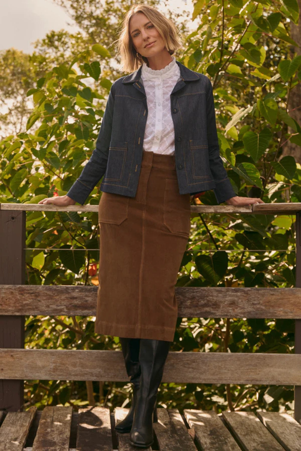 Winnie Cord Skirt - Toffee Brown