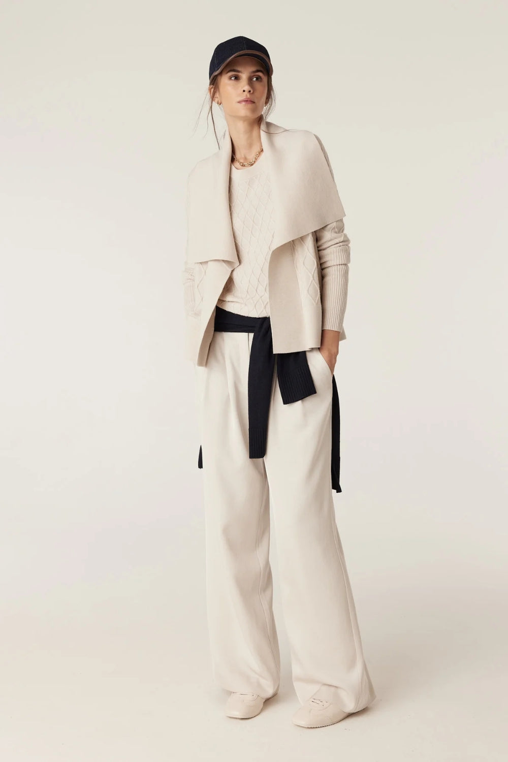 The Elizabeth Merino Cardigan - Antique White