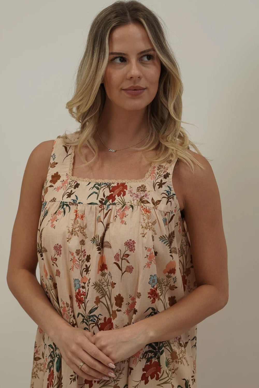 Wildflower Field Night Dress - Beige