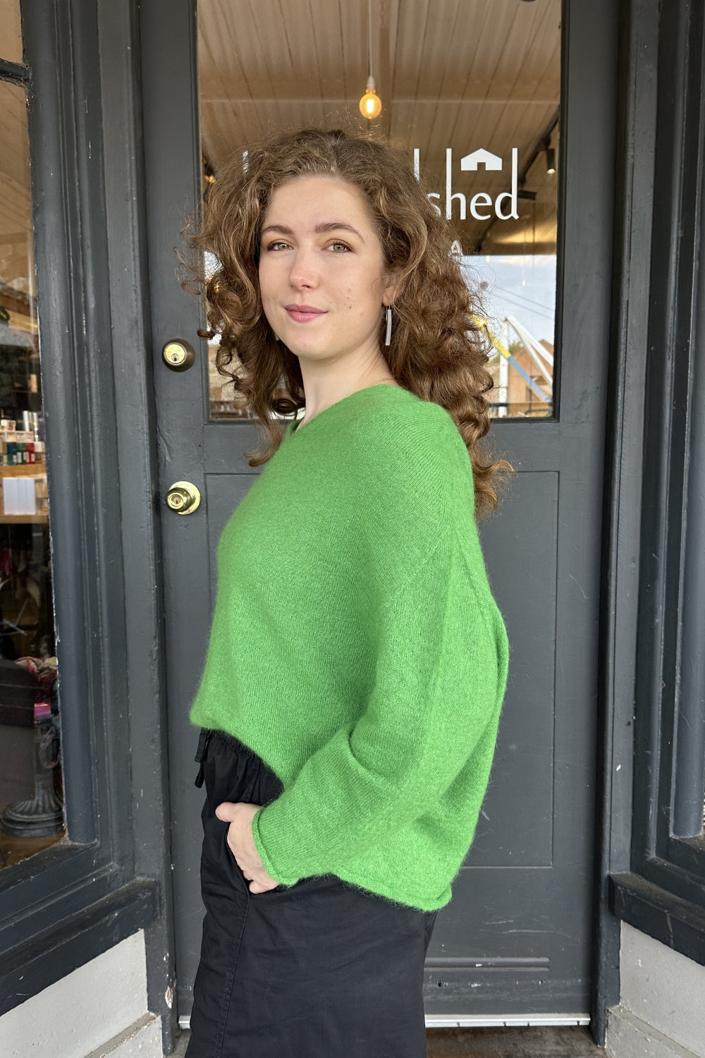 Luxe Light Weight V-Neck Sweater - Green