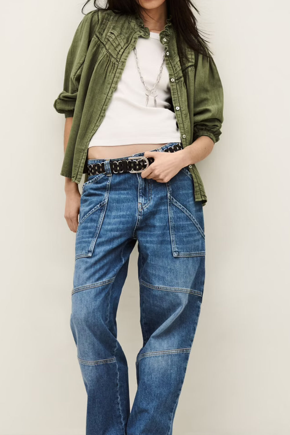 Gilda Embroidered Blouse - Green