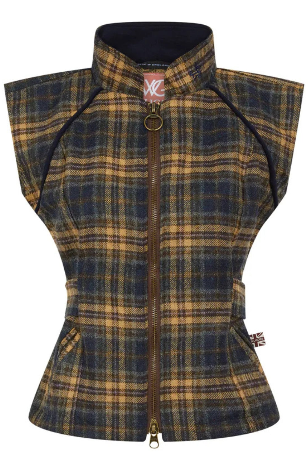 Burghley Zipped Gilet -  Navy Check