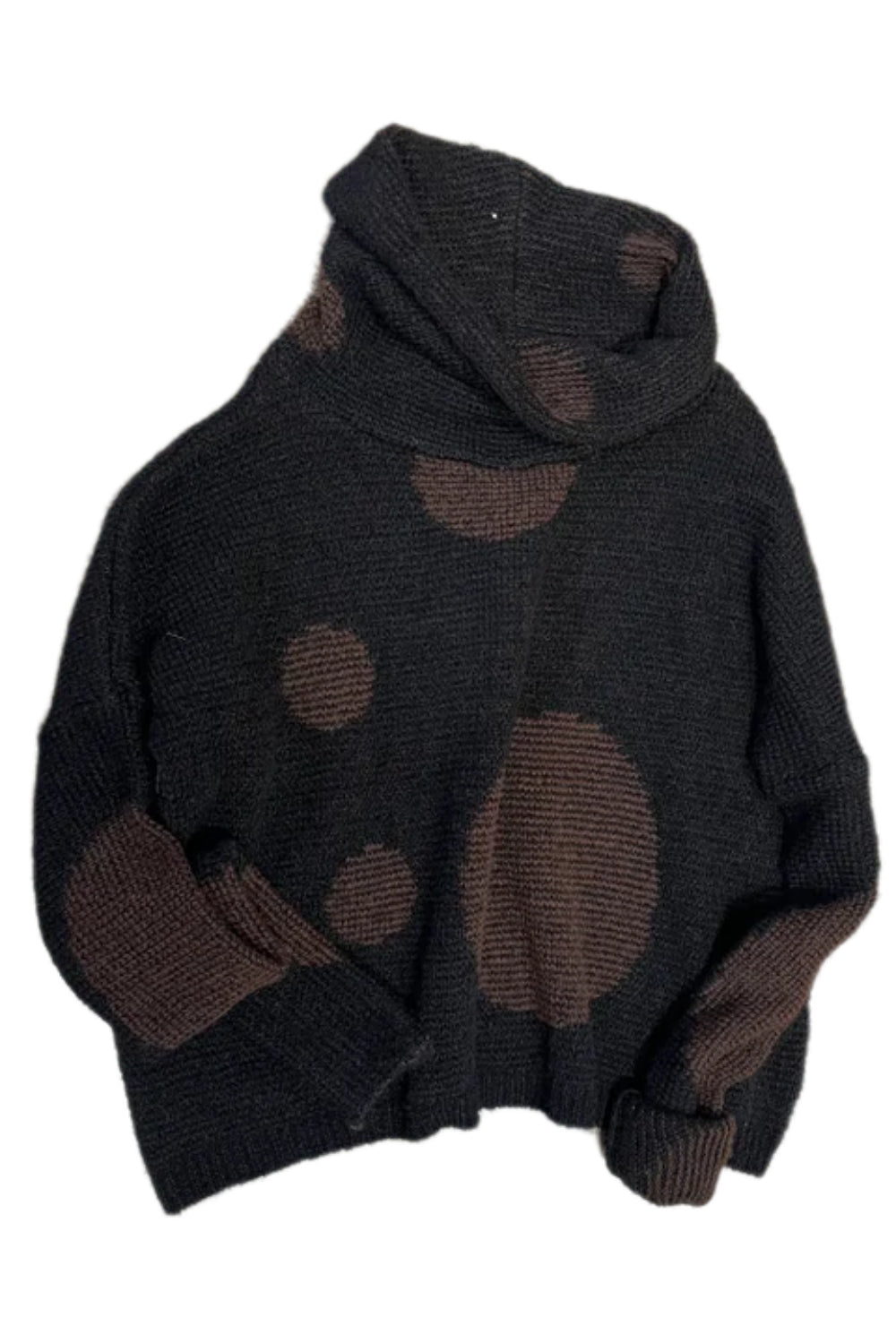Oversize Alpaca Spot Sweater - Black/Mocha