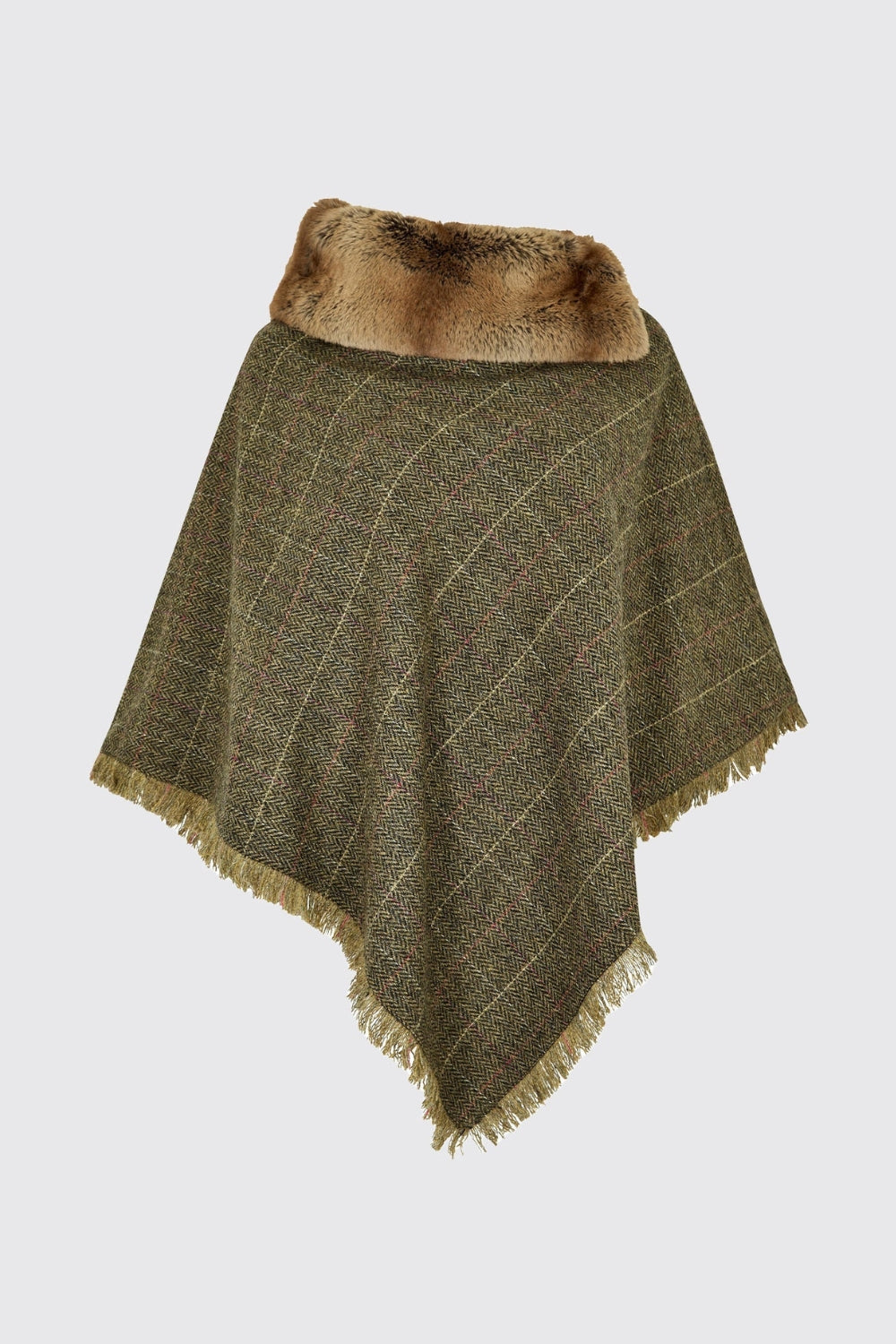 Silverfir Women's Tweed Poncho - Thistle