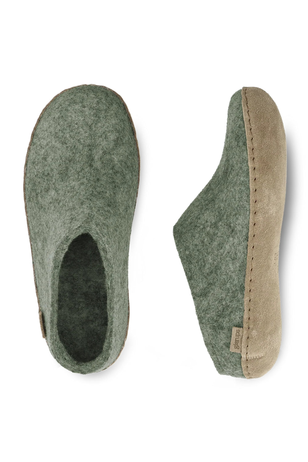 The Leather Slip On - Moss