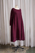 Olive Dress - Mid Weight Rustic Linen Gauze 'Black Forest'