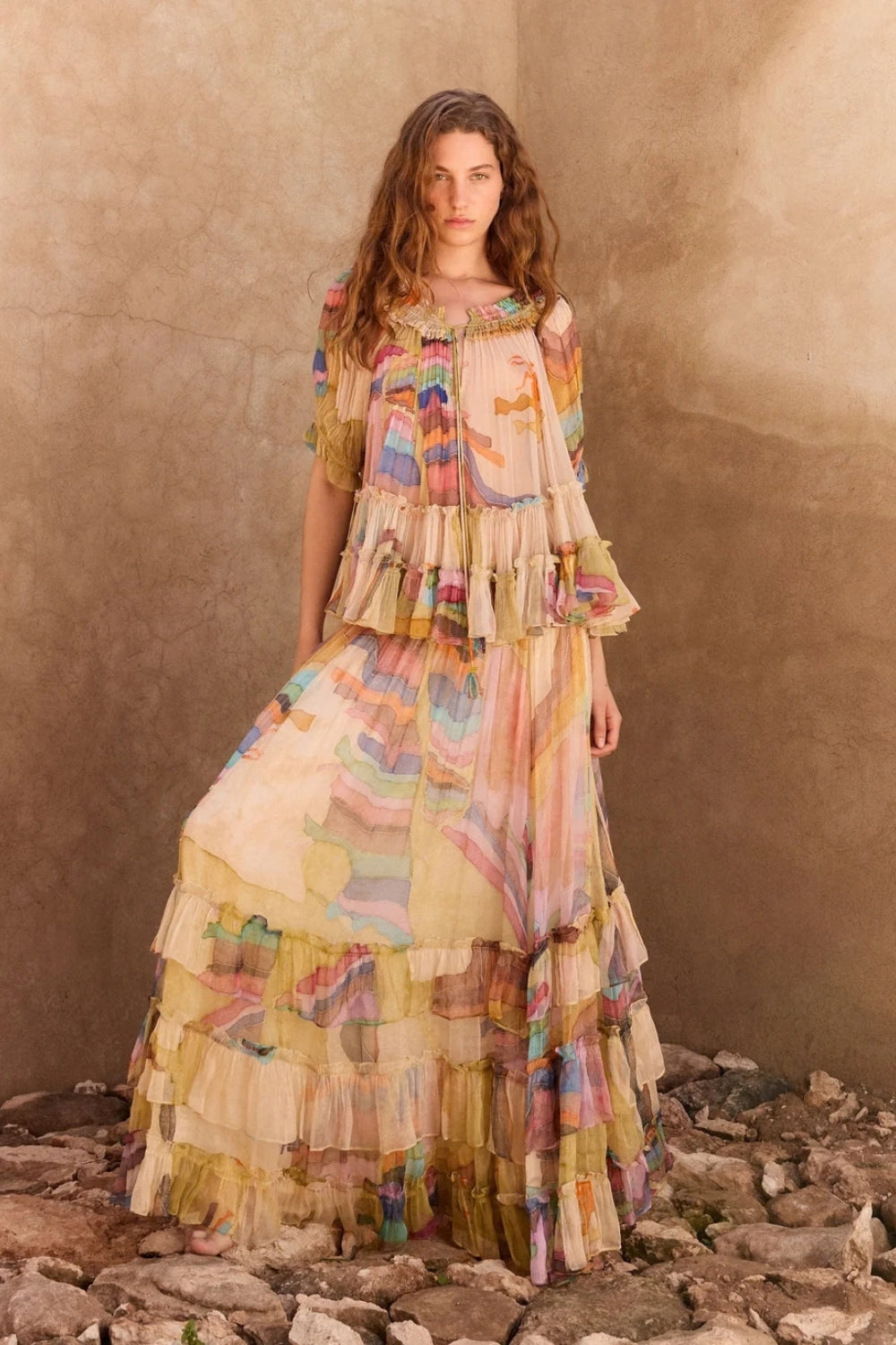 Mora Skirt 'Much More Joy' - Yellow Multi Colour