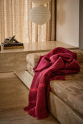 St Albans Mohair Throw - Bordeaux