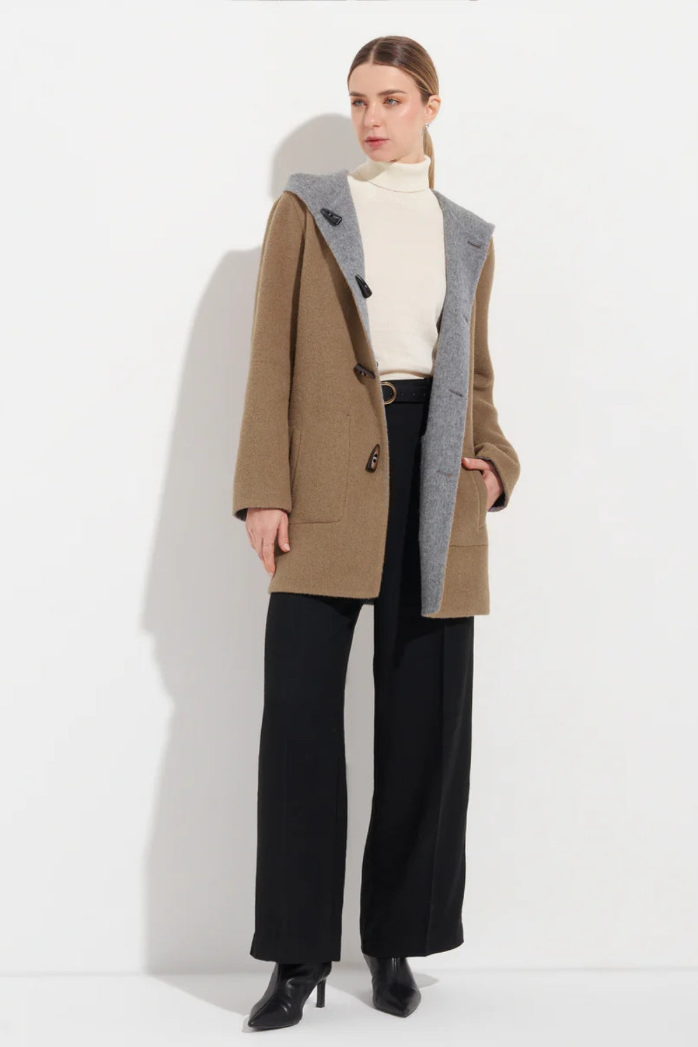 Alaia Reversible Duffle Coat - Bentley/Camel