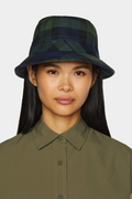 Waxed Bucket Hat - Navy Plaid
