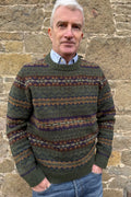 Brodie Fairisle Rib Sweater - Woodland