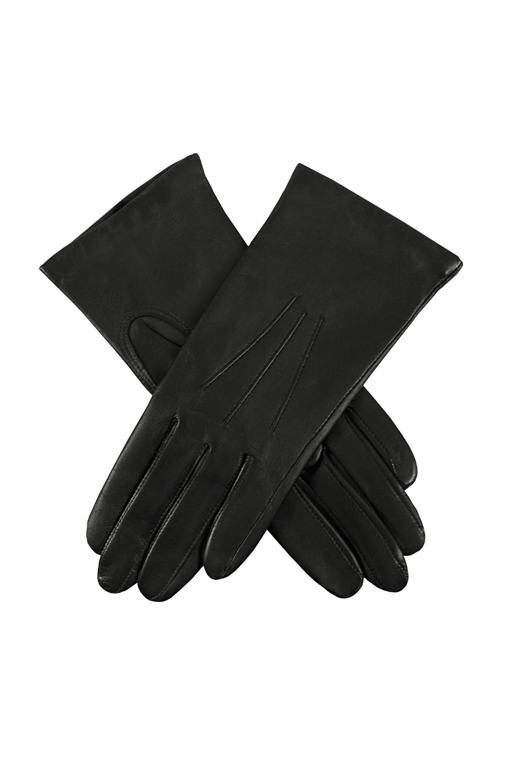 Women's Cashmere-Lined Leather Gloves - Black