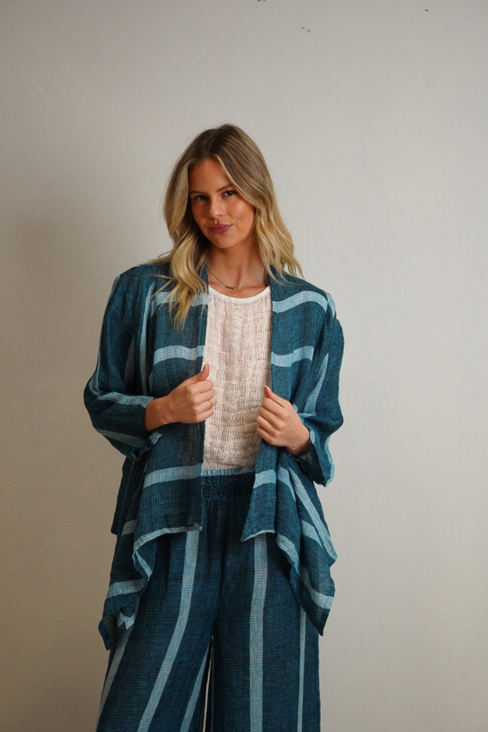 Bianca Jacket - Gemstone Blue Stripe
