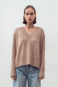 Cashmere Oversized V Neck - Toffee