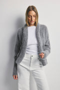 Zoe Cropped Open Cardigan - Charcoal