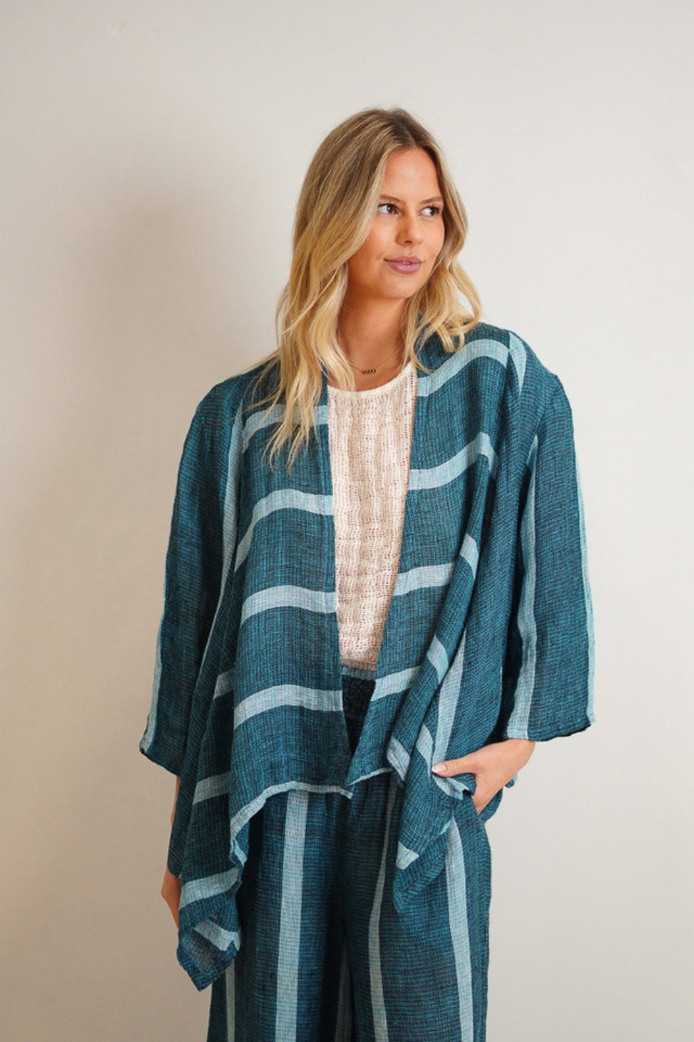 Bianca Jacket - Gemstone Blue Stripe