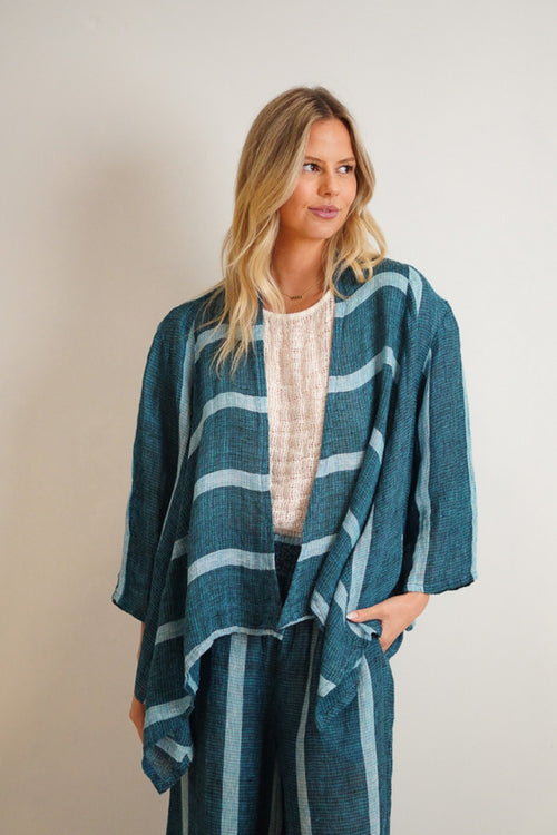 Bianca Jacket - Gemstone Blue Stripe
