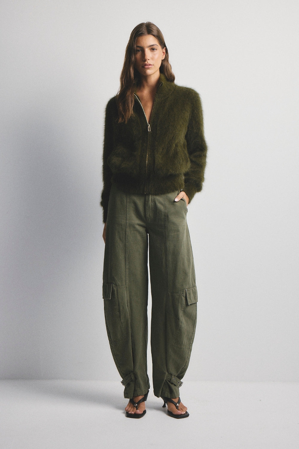 Felix Zip Up Bomber - Moss