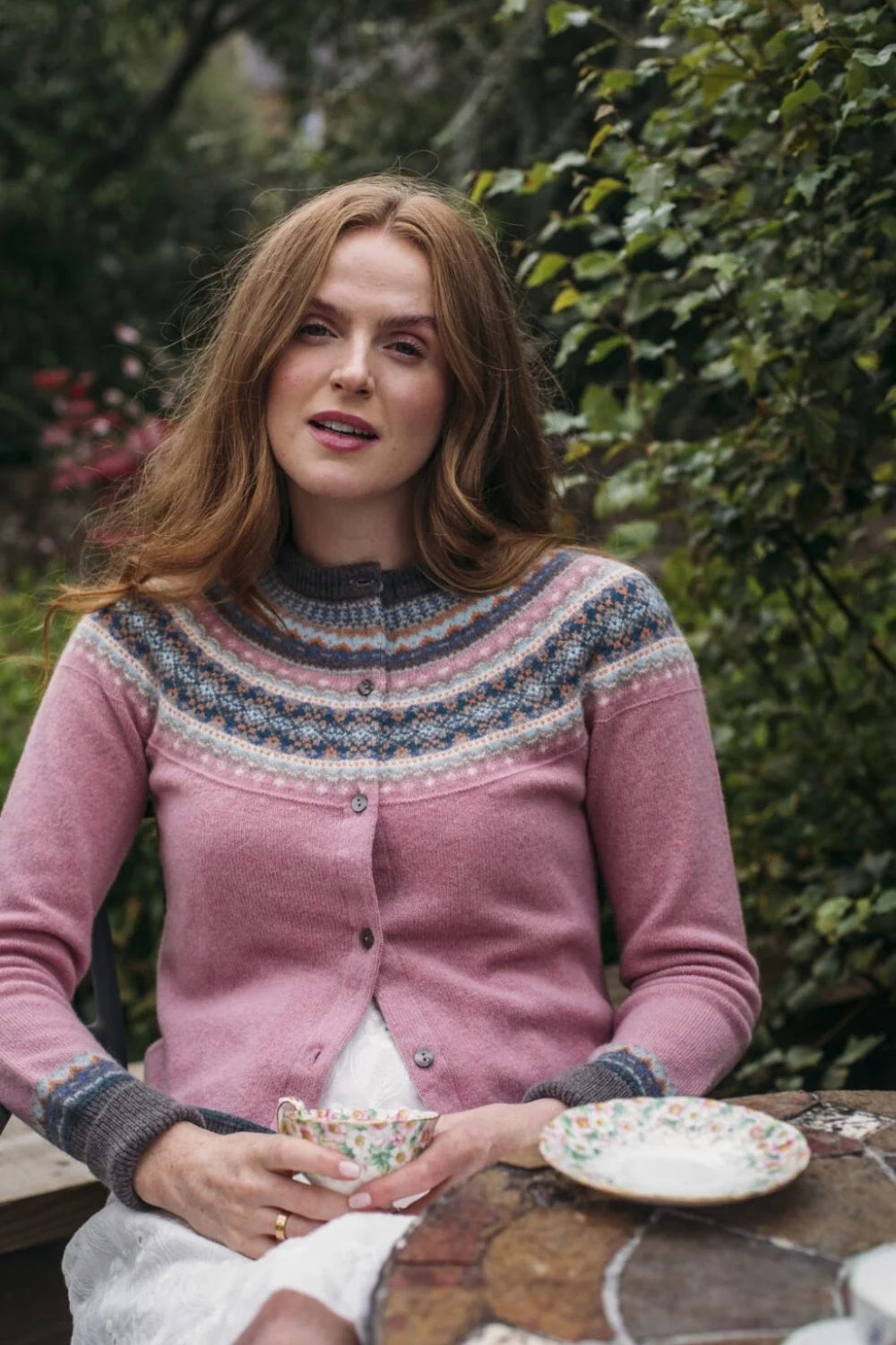 Alpine Short Cardigan - Vintage Pink