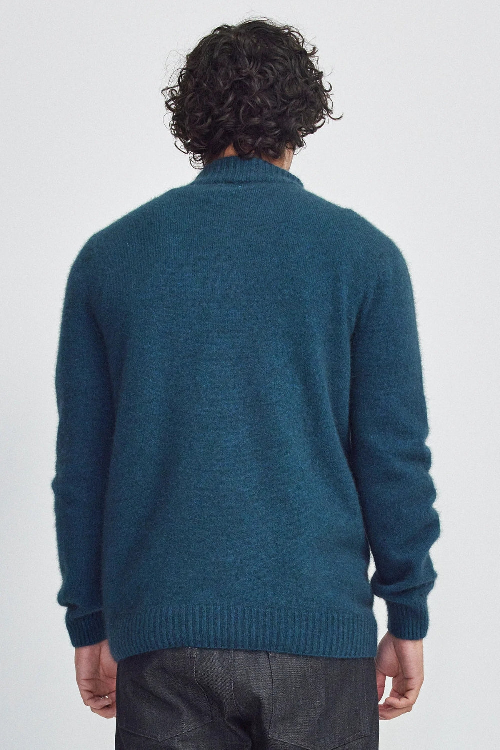 Men's Estuary Half Zip Sweater - Deep Teal/ Slate
