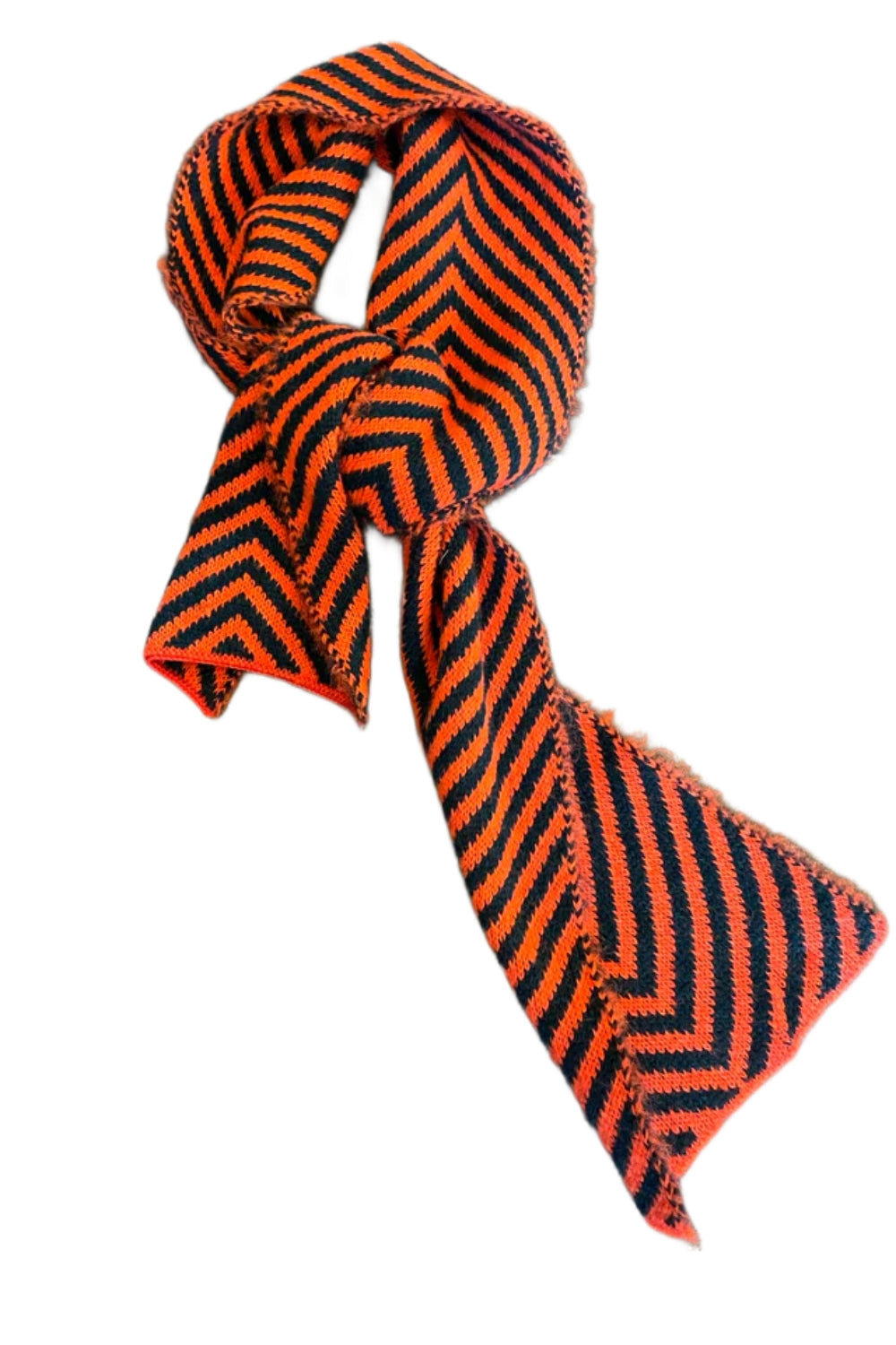 Chevron Alpaca Scarf - Orange/ Ocean