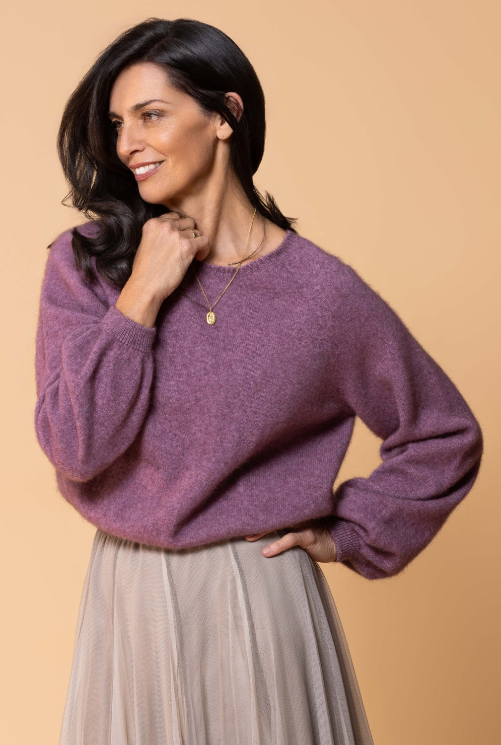 Women's Bellow Sleeve Knit - Mauve